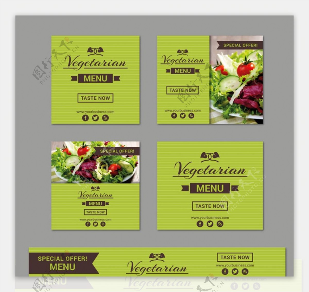 素食餐厅宣传卡图片