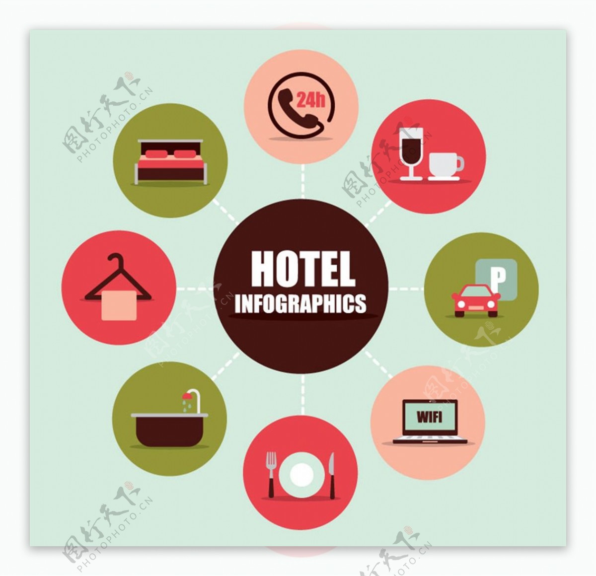 圆形酒店图标图片