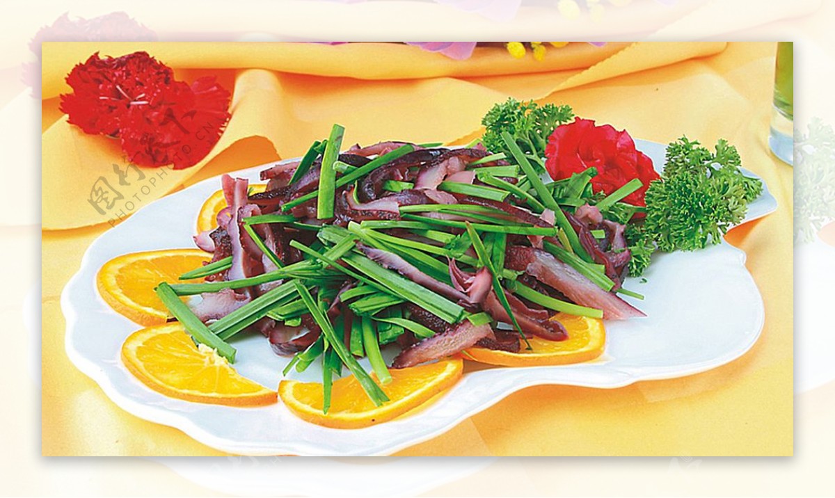 豫菜韭菜海香菇图片
