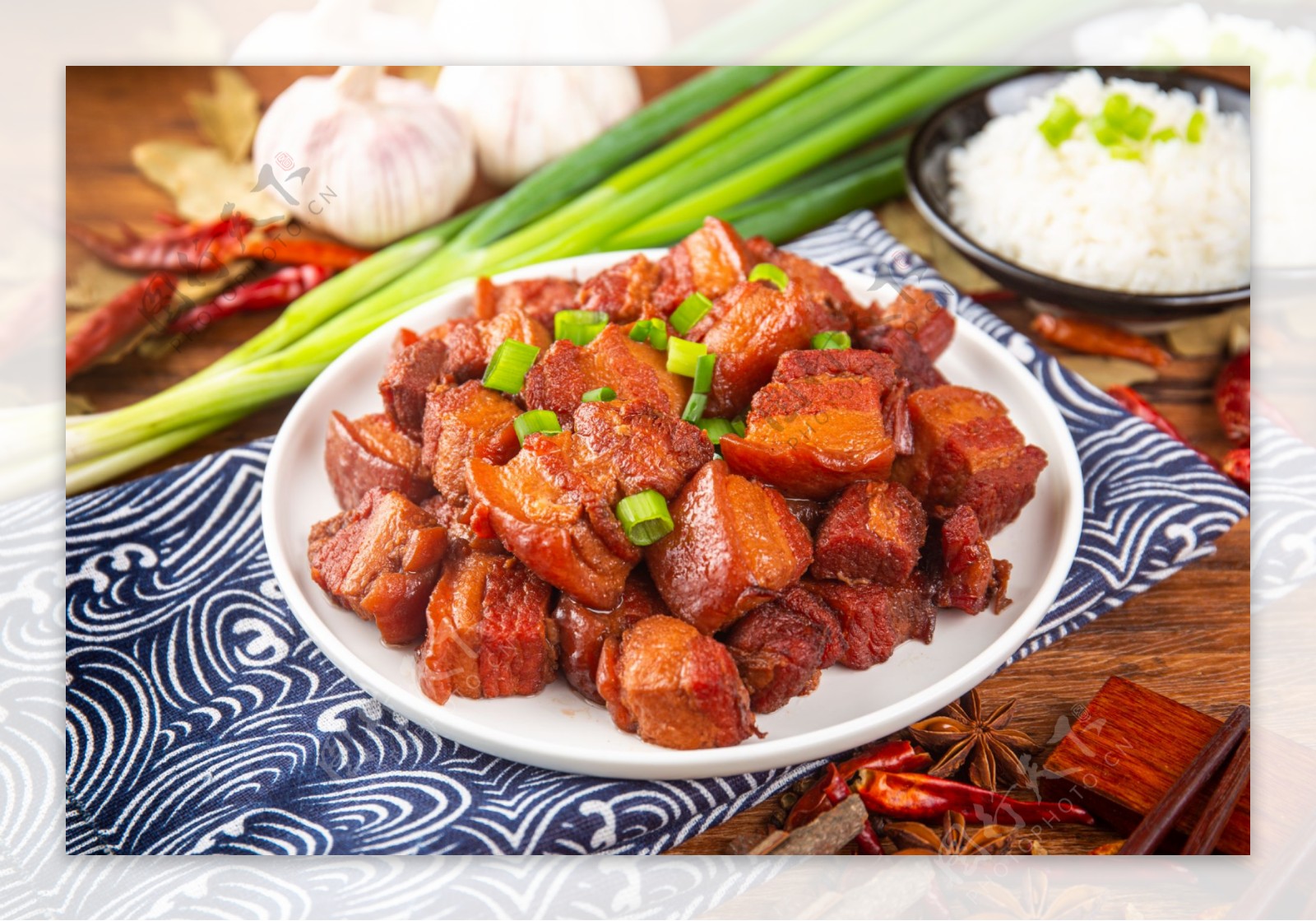 红烧肉美食食材背景海报素材图片