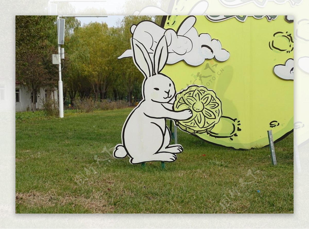 小白兔雕塑图片