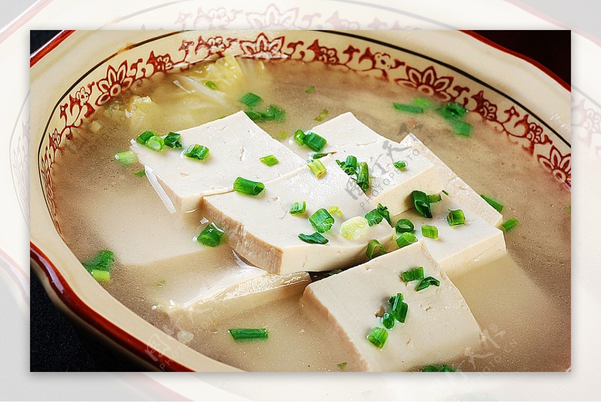 汤白菜豆腐汤图片