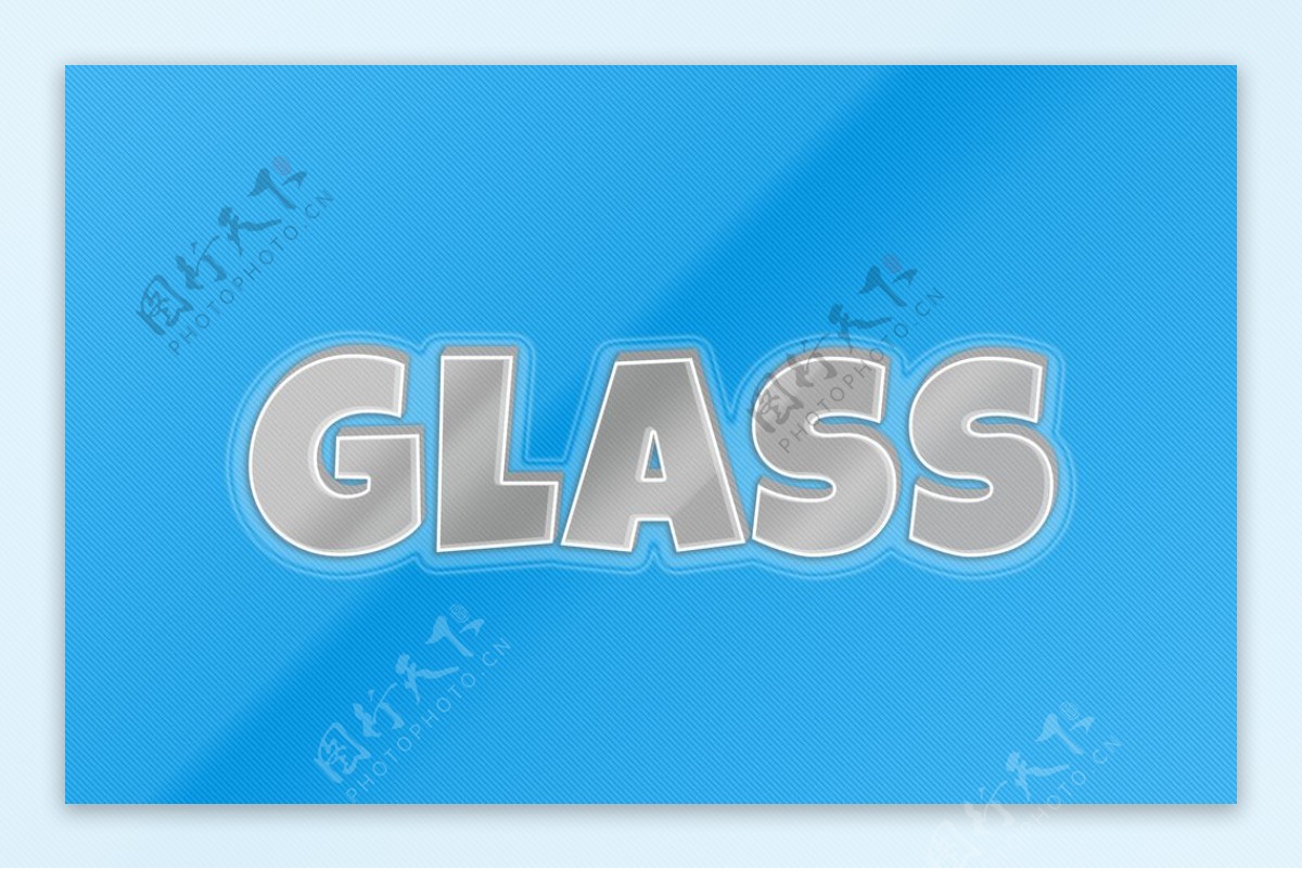 透明玻璃质感立体字图片