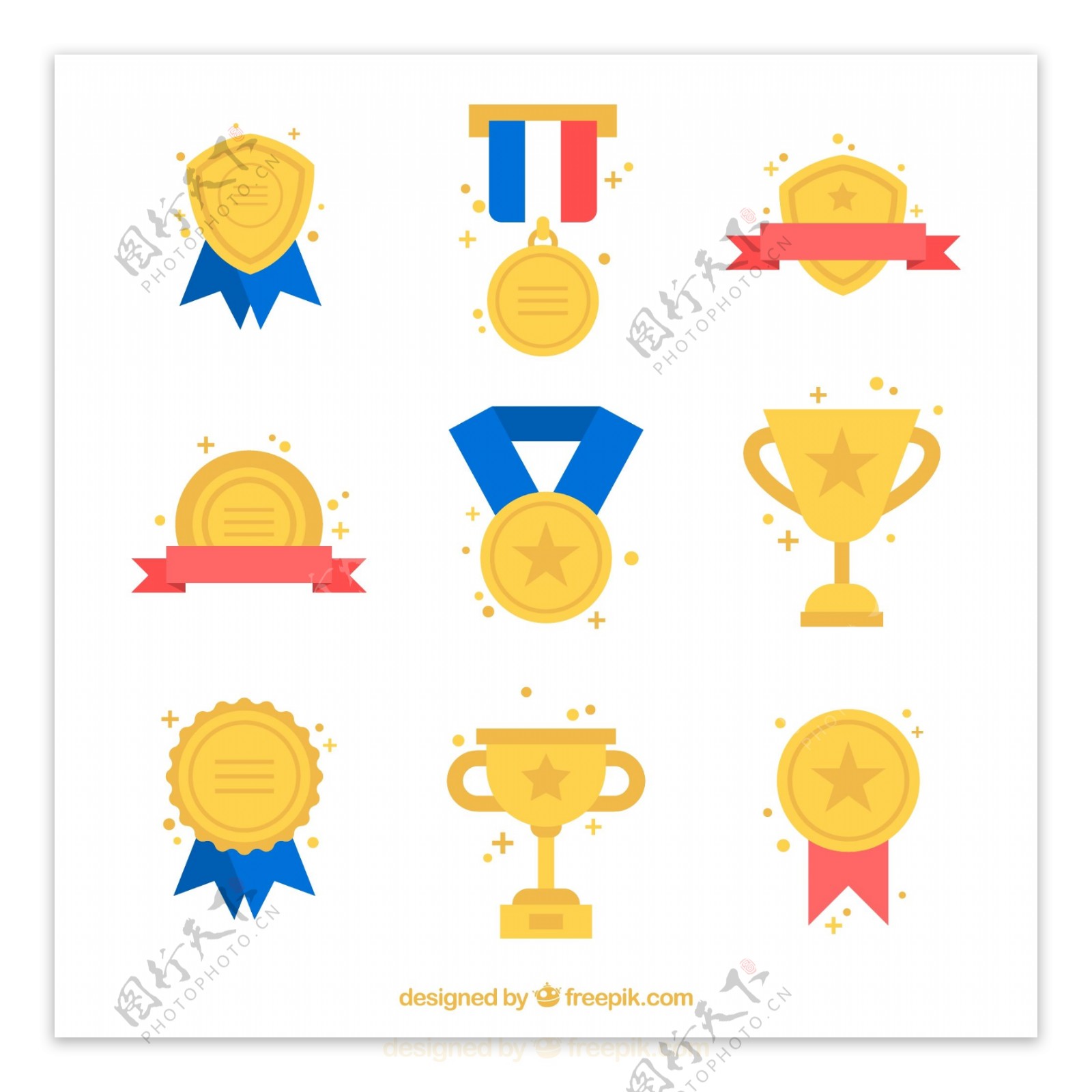 奖牌徽章和奖杯图片