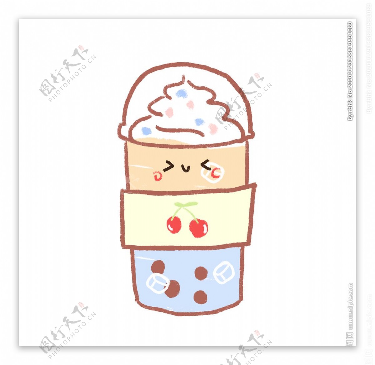 卡通奶茶冰淇淋图片