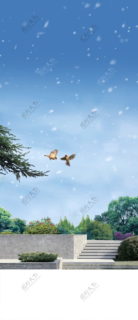 地产园林大雪节气海报图片