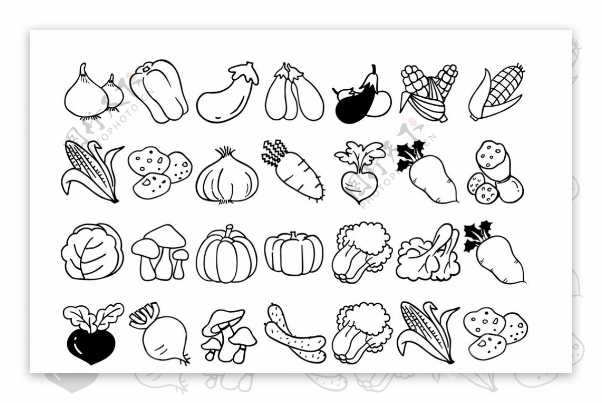 水果蔬菜简笔画 水果蔬菜简笔画彩色 - 第 3 - 水彩迷