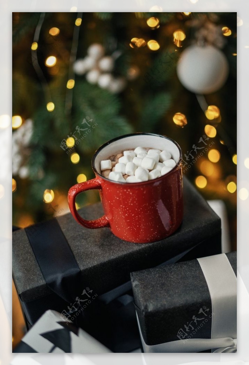 圣诞棉花糖咖啡图片