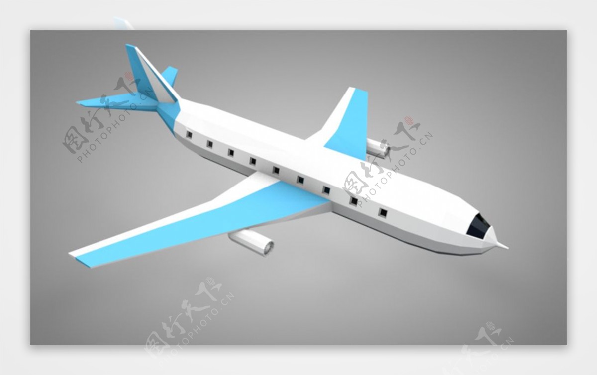 C4D模型飞机客机图片