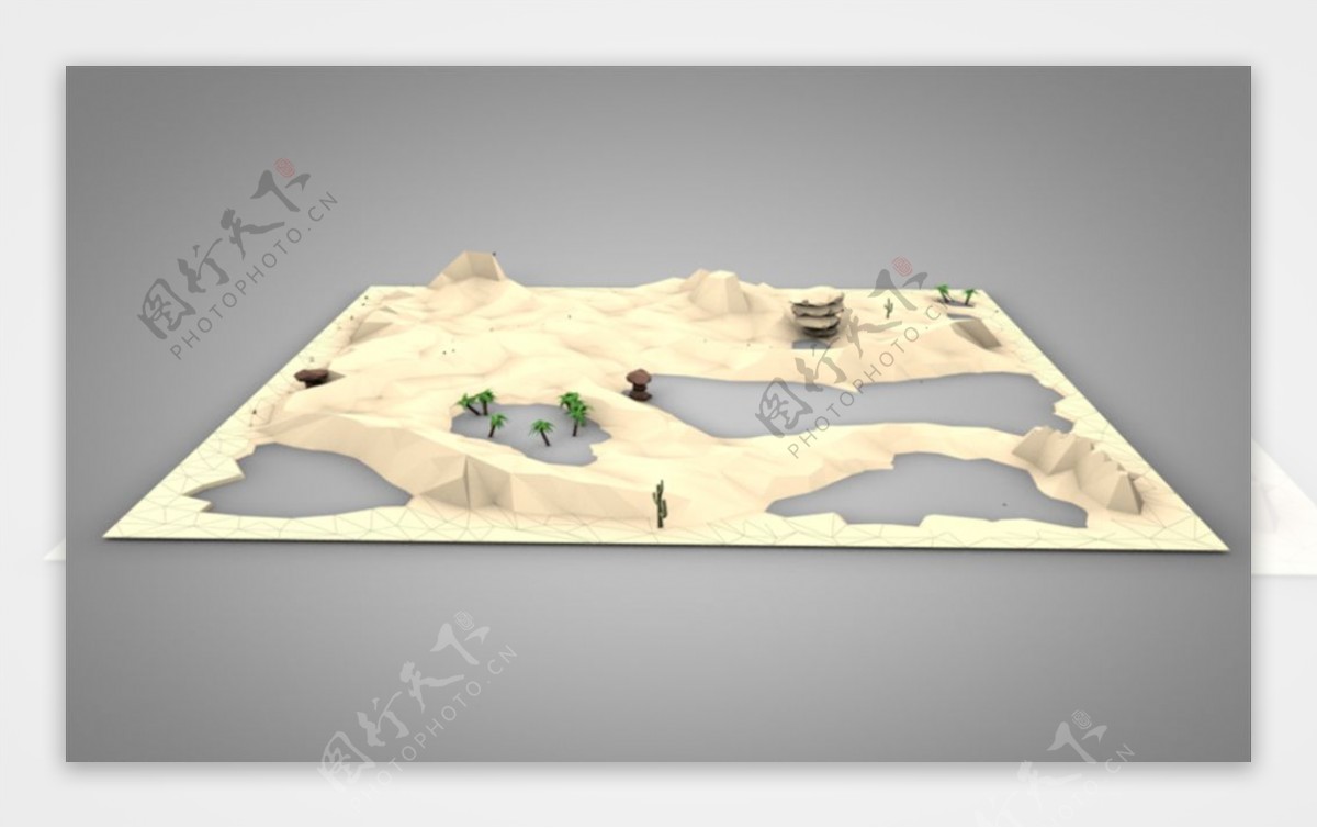 C4D模型泥土地面图片