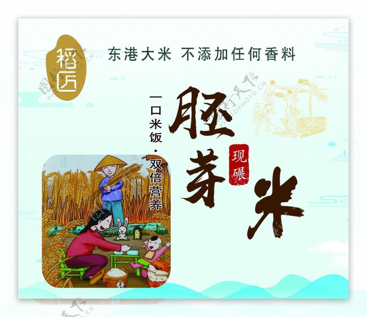 大米水稻胚芽米米饭背景图片