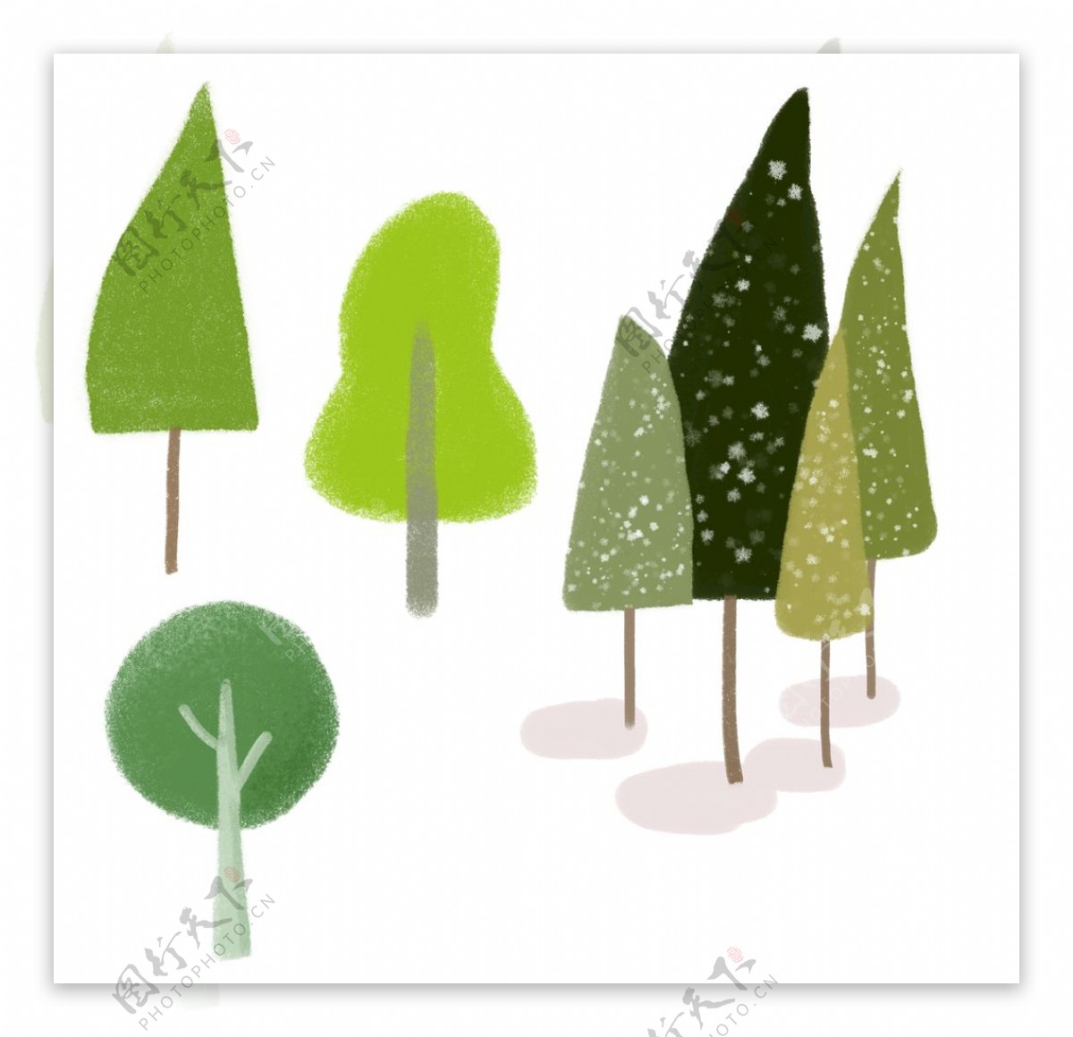 森林素材树木绿色psd图片