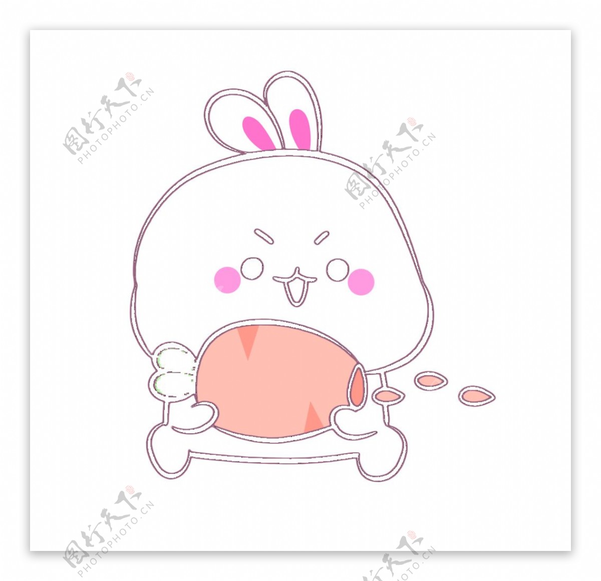 吃大甜甜的胡萝卜的可爱的卡通兔子的水彩画图像. 畜禽的手拉插图与蓬松的皮毛和搞笑 库存照片 - 图片 包括有 孩子, 宠物: 190586432