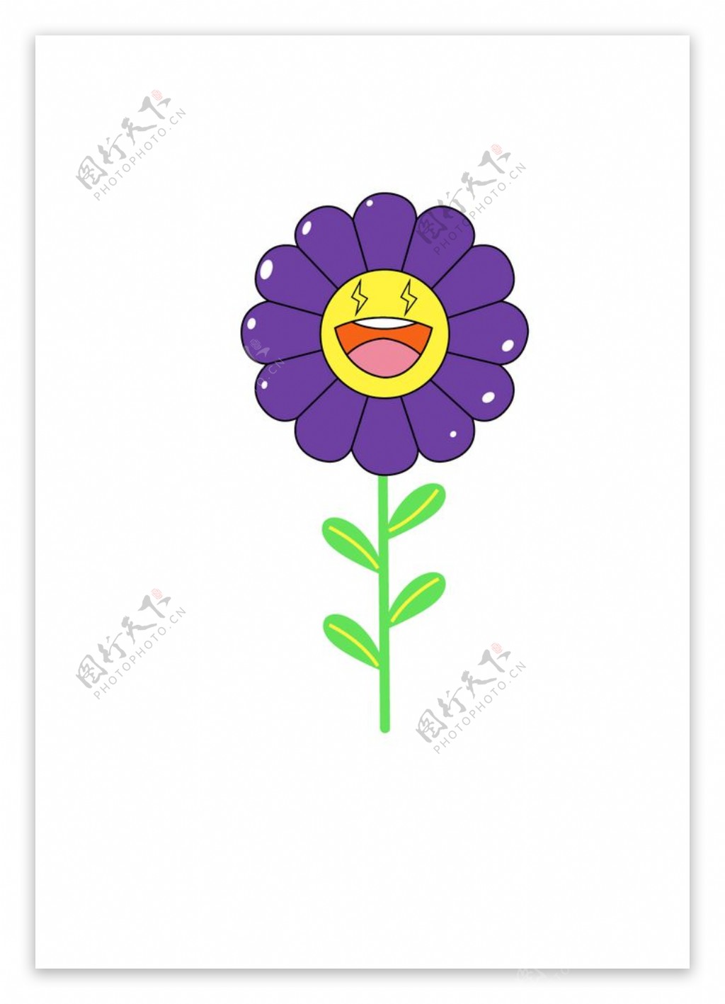 紫色向日葵印花图片