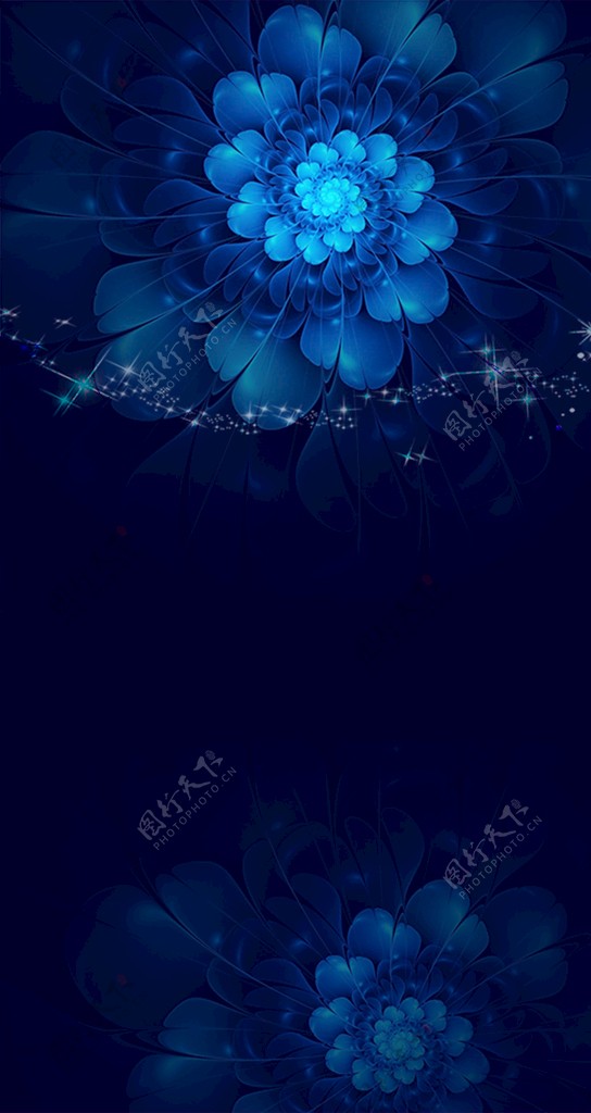 蓝色花朵背景图片